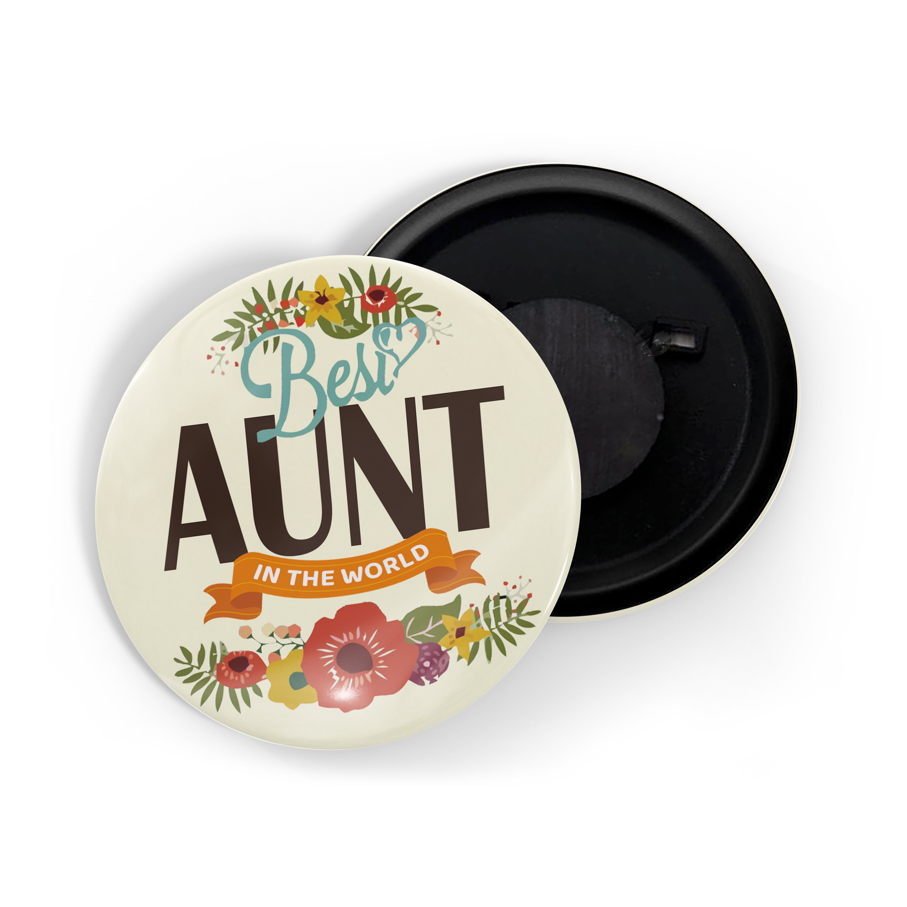 dhcrafts Fridge Magnet Multicolor Best Aunt In The World Glossy Finish Design Pack of 1 (58mm)